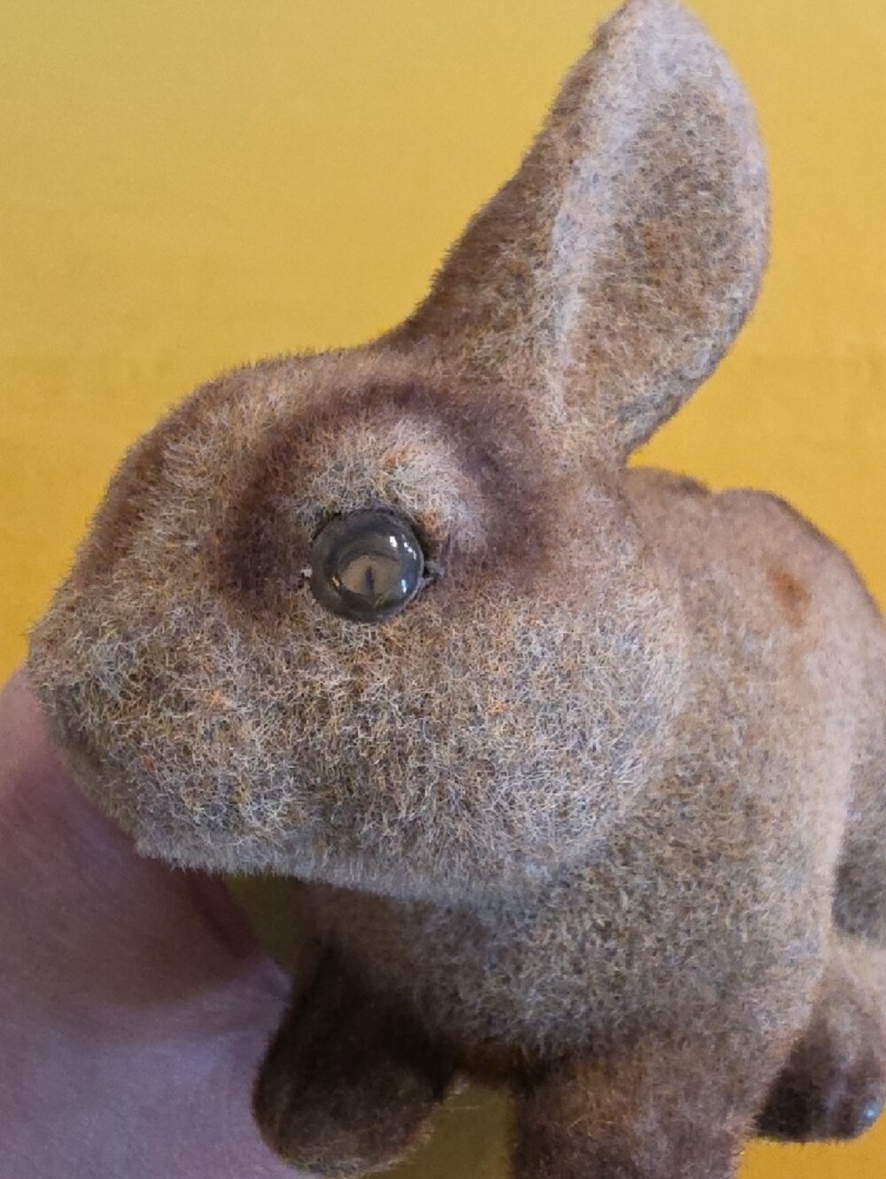 Vintage ▪︎ Fuzzy Flocked Bunny Coin Bank ▪ Good Condition ▪︎ Made In Hong Kong - Picture 3 of 15